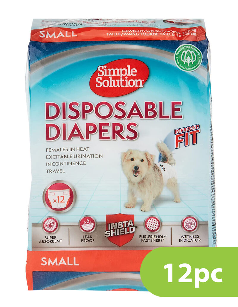 Simple Solution Disposable Dog Diapers Small 12 pc - Dogs Cleaning & Potty product